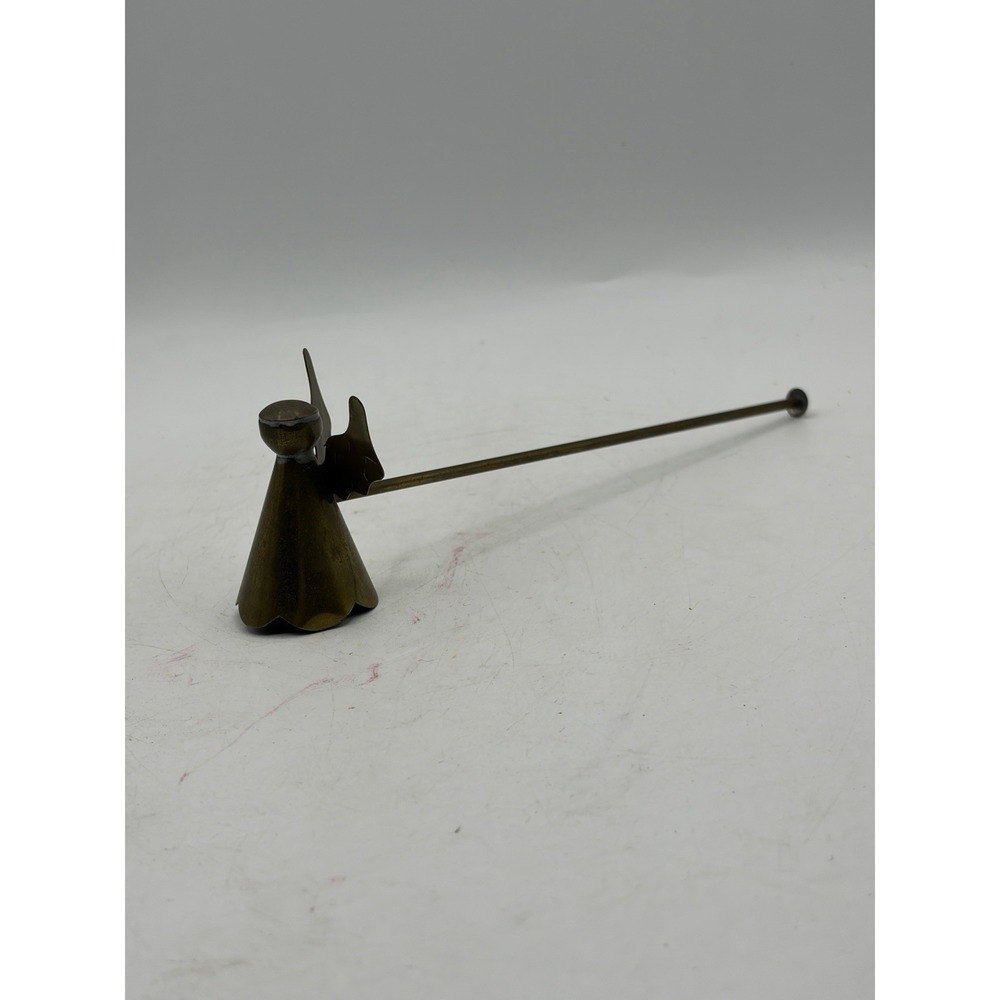 Vintage Brass Angel Candle‎ Snuffer Long Handle 6.5" Decorative Extinguisher